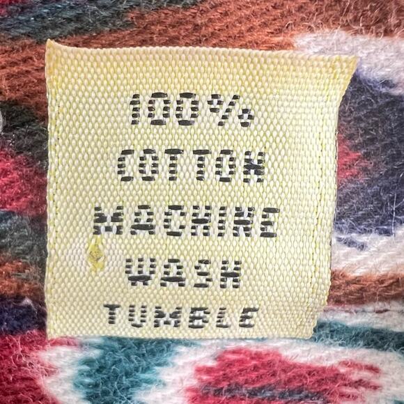 Johnny Cotton Aztec Print Button Front Shirt Mens XL Long Sleeve Western VTG USA - Picture 6 of 7